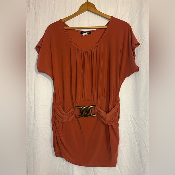 Ava & Grace Women’s Orange Blouse with Belt Detailing Size Large - Picture 1 of 12